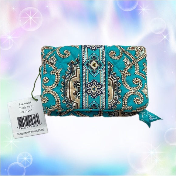 vera bradley totally turq taxi wallet 🩵 - Picture 1 of 7
